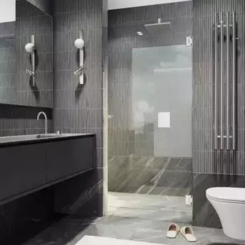 Душевая дверь в нишу Maybahglass 80.5х195 петли хром, стекло прозрачное