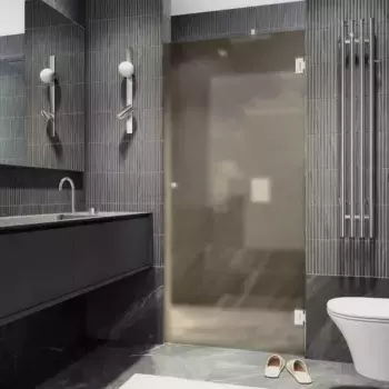 Душевая дверь в нишу Maybahglass 80.5х195 петли хром, стекло бронза матовое