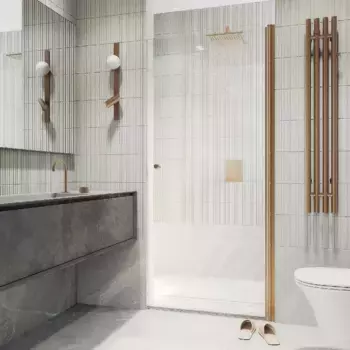 Душевая дверь в нишу Maybahglass 80х198 профиль бронза, стекло прозрачное