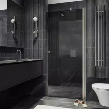 Душевая дверь в нишу Maybahglass MGD-806-5 80 см, профиль хром матовый, стекло графит