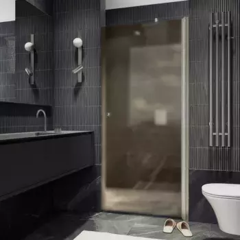 Душевая дверь в нишу Maybahglass MGD-805-5 80 см, профиль хром матовый, стекло бронза матовое