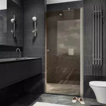 Душевая дверь в нишу Maybahglass MGD-804-5 80 см, профиль хром матовый, стекло бронза