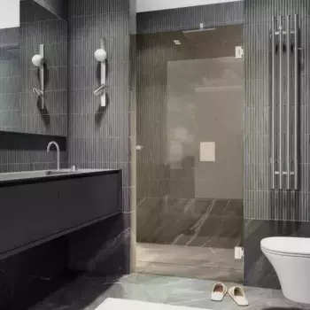 Душевая дверь в нишу Maybahglass 90.5х195 петли хром, стекло бронза