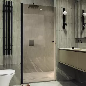 Душевая дверь в нишу Maybahglass MGD-804-6 80 см, профиль черный, стекло бронза