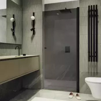 Душевая дверь в нишу Maybahglass MGD-806-6 80 см, профиль черный, стекло графит