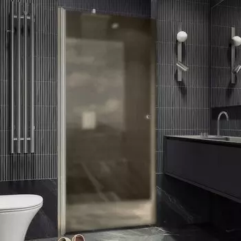 Душевая дверь в нишу Maybahglass MGD-811-5 90 см, профиль хром матовый, стекло бронза матовое