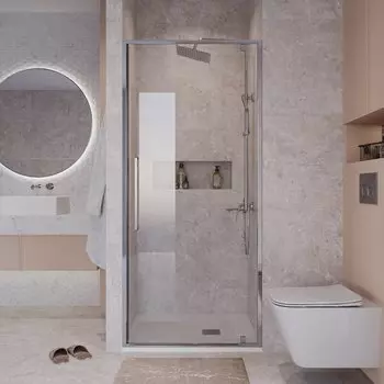 Душевая дверь в нишу Niagara Nova NG-66-10A 100 см, профиль глянцевый хром, стекло прозрачное