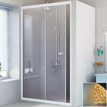 Душевая дверь в нишу Radomir Вита 160х200 профиль белый стекло матовое