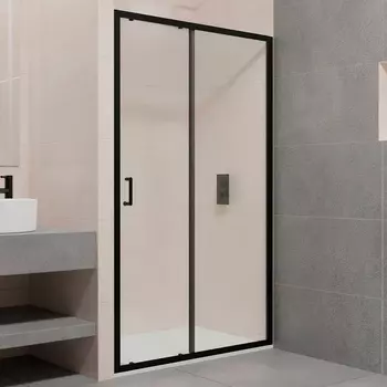 Душевая дверь RGW Passage 170х195 41081417-14 черная, стекло прозрачное