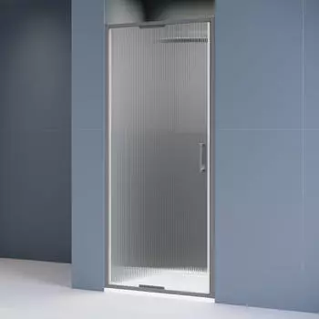 Душевая дверь в нишу RGW Stilvoll SV-05Gr 80 см, профиль матовый хром, стекло ribbed