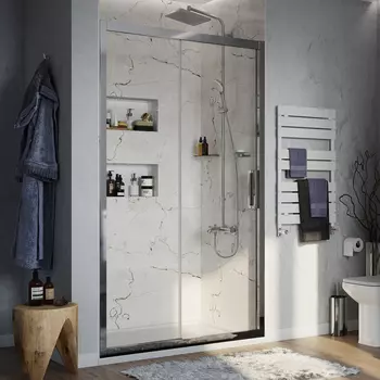 Душевая дверь в нишу STWORKI Стокгольм 110 см профиль хром глянец