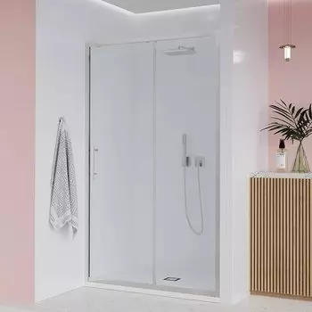 Душевая дверь в нишу Veconi Evo 100 CH 100 см, профиль глянцевый хром, стекло прозрачное