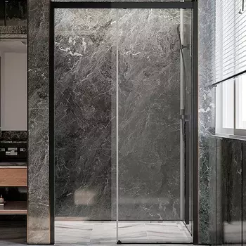 Дверь для душевого уголка Veconi Premium Trento PTD-30B 130 см, профиль черный матовый, стекло прозрачное