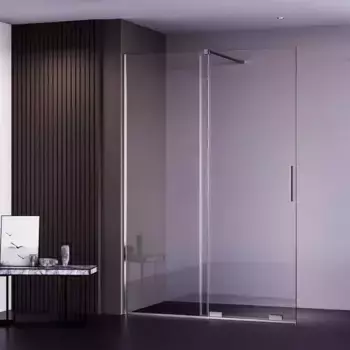 Душевая дверь в нишу Veconi Premium Trento 100х200 профиль хром стекло прозрачное