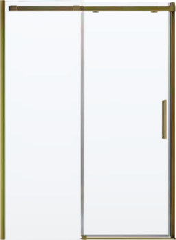 Душевая дверь в нишу Veconi Vianno 160х195 профиль брашированное золото, стекло прозрачное