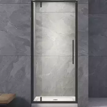 Душевая дверь в нишу Veconi Vianno 80х195 VN33B-80-01-C7 профиль черный, стекло прозрачное