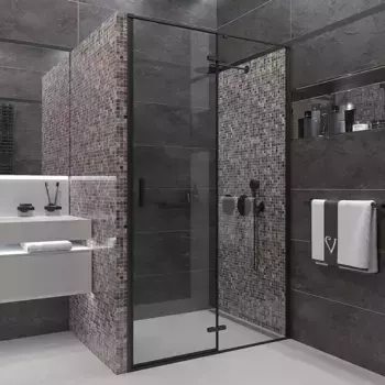 Душевая дверь в нишу Veconi Vianno VN-73B 120 см, профиль черный