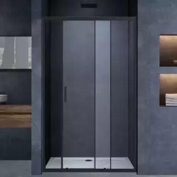 Душевая дверь в нишу Vincea Alpha VDS-3AL120CLB 120 см, стекло прозрачное, черный