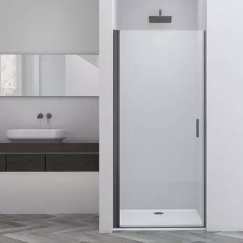 Душевая дверь в нишу Vincea Alpha 60х195 профиль темный хром стекло прозрачное