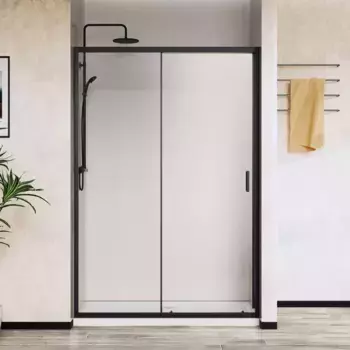 Душевая дверь в нишу Vincea City VDS-5CT150CLB 150 см, профиль черный матовый, стекло прозрачное