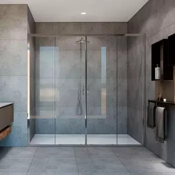 Душевая дверь в нишу Vincea Garda VDS-1G2200CL 220 см, профиль хром, стекло прозрачное