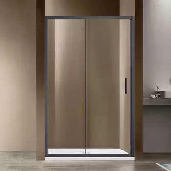 Душевая дверь в нишу Vincea Garda VDS-1G110CLGM 110 см, профиль вороненая сталь, стекло прозрачное