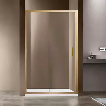 Душевая дверь в нишу Vincea Garda VDS-1G115CLG 115 см, профиль брашированное золото, стекло прозрачное