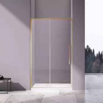 Душевая дверь в нишу Vincea Slim-N VDS-4SN120CLG 120 см, профиль брашированное золото, стекло прозрачное