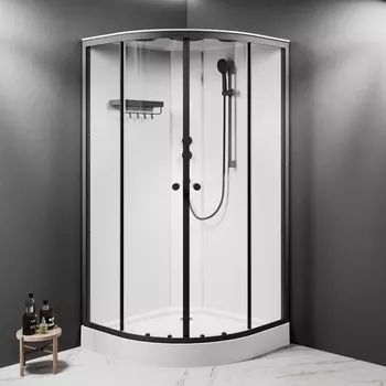 Душевая кабина AM.PM X-Joy W94C-401-100BT 100х100 см, низкий поддон, матовый черный