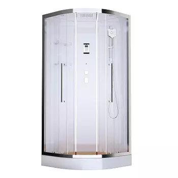 Душевая кабина Acquazzone Alexandra 100х100 с паром хром