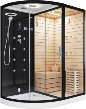 Душевая кабина Cerutti Spa Lugano Nero-R Black 8344 с сауной