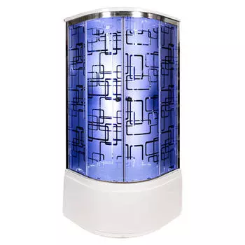 Душевая кабина Deto 100х100 хром (BМ4510 LED BLACK)