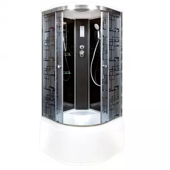 Душевая кабина Deto BM 100х100 с электрикой, хром (BM4510ELBLACK)