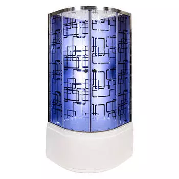 Душевая кабина Deto BM 100х100 с гидромассажем, хром (BM4510NLED+GMBLACK)