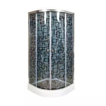 Душевая кабина Deto BM 90х90 с электрикой, хром (BM1590ELBLACK)