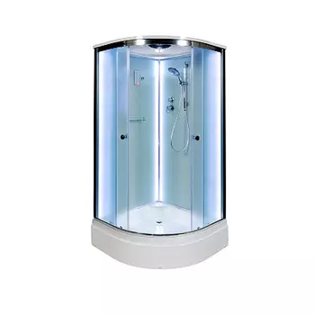 Душевая кабина Deto D 80х80 хром с подсветкой стекло матовое