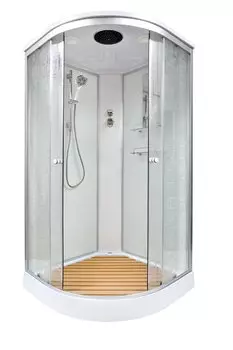 Душевая кабина Deto 80х80 EM1580 профиль хром, стекло матовое с рисунком