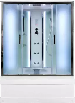 Душевая кабина Deto ЕМ 170х90 с гидромассажем, хром (EM4517LED+GM)