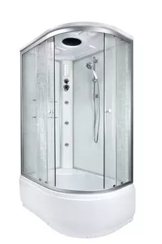 Душевая кабина DETO EM4511LGM+EL с высоким поддоном, с сиденьем
