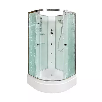 Душевая кабина Deto EM 80х80 хром с гидромассажем