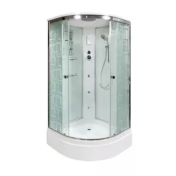 Душевая кабина Deto EM 80х80 хром с гидромассажем и электрикой
