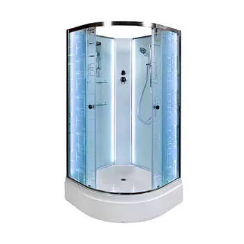 Душевая кабина Deto EM 80х80 хром с подсветкой