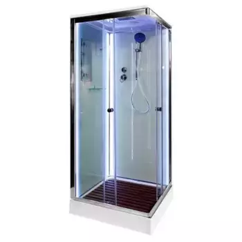 Душевая кабина Deto K 90х90 с подсветкой, хром (K409SLED)