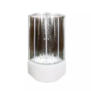 Душевая кабина Deto L 100х100 без крыши, хром (L810NBLACK)