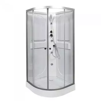 Душевая кабина Deto L 100х100 с гидромассажем, хром (L601NLED+GM)