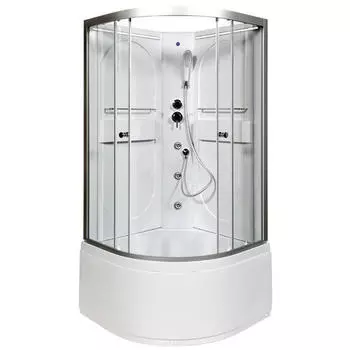 Душевая кабина Deto L 100х100 с гидромассажем, хром (L610LED+GM)