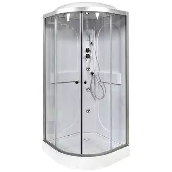 Душевая кабина Deto L 100х100 с гидромассажем и электрикой, хром (L601GM+EL)