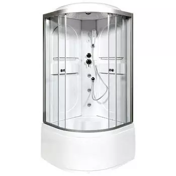 Душевая кабина Deto L 100х100 с гидромассажем и электрикой, хром (L610GM+EL)