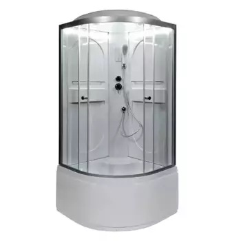 Душевая кабина Deto L 100х100 с крышей, хром (L610LED)