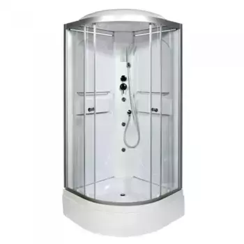 Душевая кабина Deto L 100х100 с подсветкой и гидромассажем, хром (L510LED+GM)